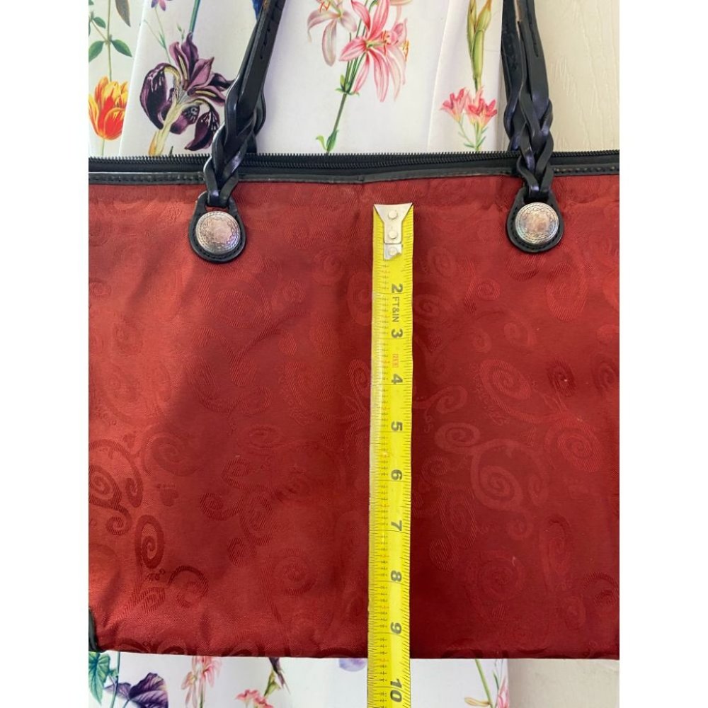 Brighton Red Black Large Nylon Tote Bag - Picture 4 of 9